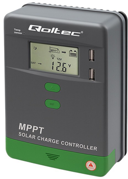 Контролер заряду сонячної батареї Qoltec MPPT з датчиком температури 40 А 12/24 В (5901878536637)
