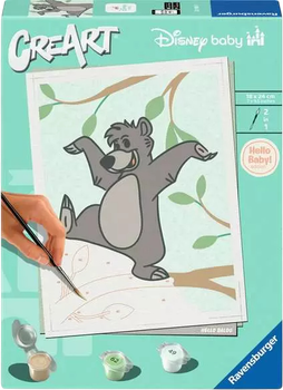 Malowanie po numerach Ravensburger CreArt Disney Baby Baloo 18 x 24 cm (4005556259007)