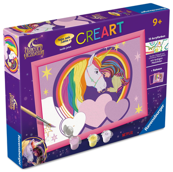 Malowanie po numerach Ravensburger Creart dla dzieci: Unicorn Academy 18 x 24 cm (4005556258925)