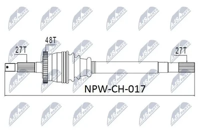 Полуось JEEP GRAND CHEROKEE 99-04 /WITHOUT VARI-LOCK /ЛЕВ/ NPWCH017 NTY (NPWCH017)