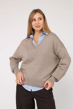 Пуловер жіночий L-XL колір бежевий YUKI ЦБ-00285986