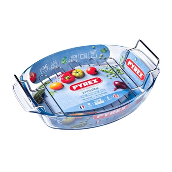 Форма для запекания стеклянная Pyrex Irresistible 412U000 с решеткой 39*27 см