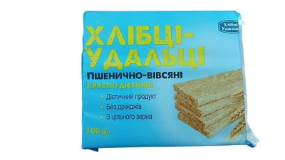 Хлібці дієтичні Лавка Здоров"я Хлібці-Удальці хрусткі пшенично вівсяні 100 гр.