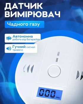 Датчик утечки угарного газа, детектор СО со звуковой сигнализацией