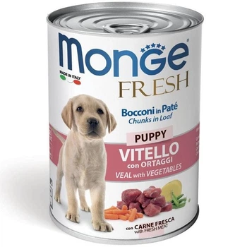 Корм вологий для цуценят Monge Dog Wet Fresh Puppy з телятиною та овочами 400 г (8009470014441)