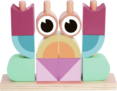 Дерев’яний конструктор Tooky Toy пазл Краб пастельний (6976831550189)