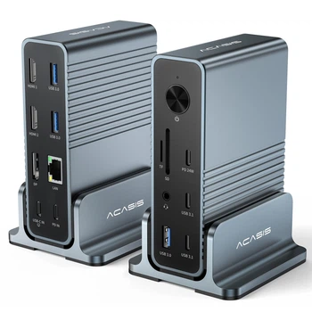 Хаб Док станция Acasis DS-7A15 15 в 1 с подставкой USB Type-C концентратор для ноутбука компьютера 15 портов