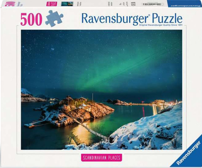 Puzzle Ravensburger Zorza Polarna nad Bergsfjord 500 elementów 12000845 (4005555008453)