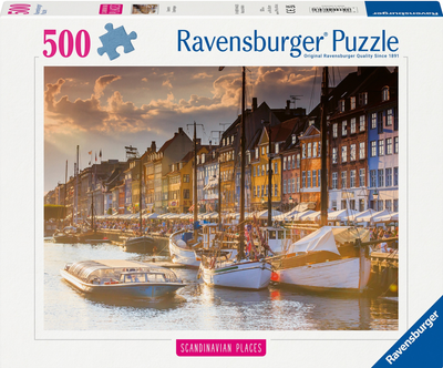 Puzzle Ravensburger Zachód Słońca w Kopenhadze 500 elementów 12000846 (4005555008460)