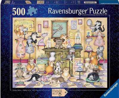Puzzle Ravensburger Crazy Cats 500 elementów 12001451 (4005555014515)