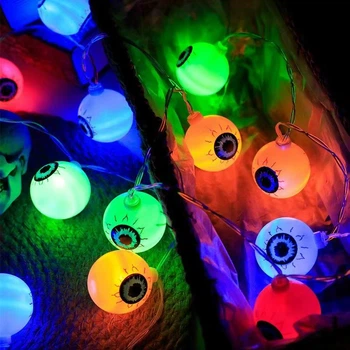 Гірлянда на Хелловін Очі 150 см 10 led 4 см різнобарвний