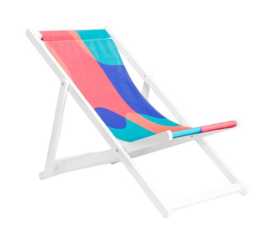Leżak HOMLA 744662 COLOR FIESTA 59 x 87/102 x 87/71 cm drewniany biały (5906496744662)