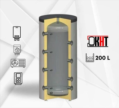 Буферная ёмкость, KHT PS-В-00-200-GP-PU, бак-накопитель 200 литров для тепловых насосов, электрокотлов