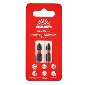 Біти ударні S2 PH2×25 мм, 2 шт. Vitals Master 187854