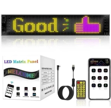 Світлодіодна LED панель для авто з Bluetooth та пультом ДУ гнучкий дисплей 37.4x9.2 см живлення Type-C ART-0566