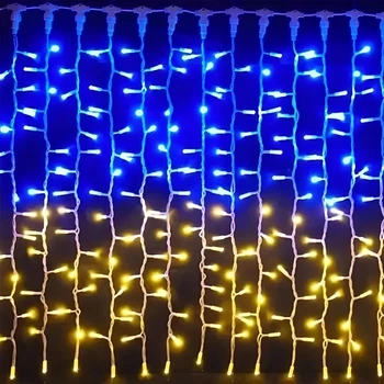 Гирлянда штора светодиодная на 160 LED 3х2 м Флаг Украины желто-голубая (5712CS585)