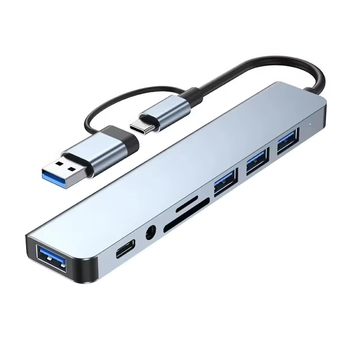 Кардридер/USB-хаб адаптер мультифункциональный Type-C на USB SD TF для ноутбука/телефона/планшета
