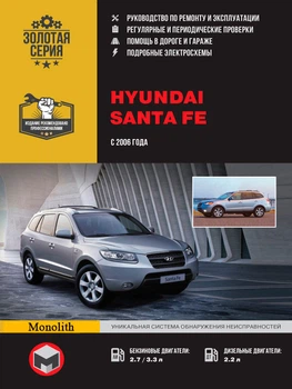 Hyundai Santa Fe. Руководство по ремонту, инструкция по эксплуатации. Модели с 2006 по 2010 гг. выпуска - Мягкий, 424стр, Монолит