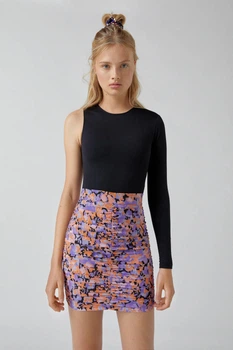Спідниця Pull & Bear фіолетовий-помаранчевий JHXHZ726 S
