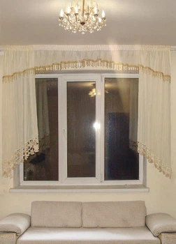 Ламбрекен Firanka Simple с бахрамой карниз 200см молочный (70_6к)