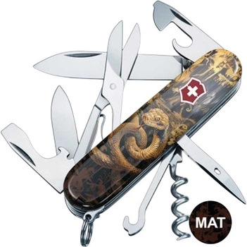 Нож Victorinox Swiss Army Climber Zodiac Золотая деревянная змея (1.3703.3_Z4240pk)