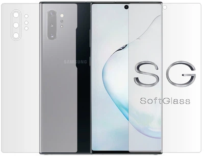 Бронепленка для Samsung Note 10 Plus 2019 N975 комплект: для передней и задней панели износоустойчивая полиуретановая SoftGlass