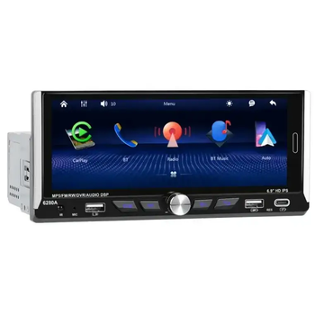 Автомагнітола 1DIN 6280A 2*32 ГБ із сенсорним екраном 6.9 діагональ Android 13 Bluetooth GPS Wi-Fi Чорний