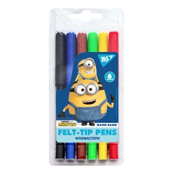 Фломастери YES 6 кольорів "Minions"