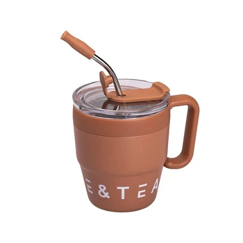 Термочашка Coffee & Tea 480 мл з трубочкою і подвійним відкриванням, коричневий