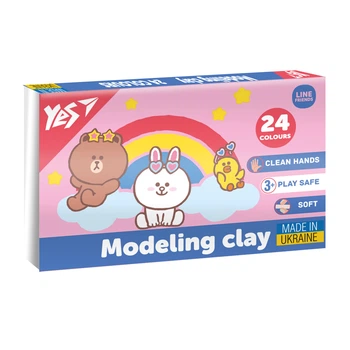 Пластилін Yes, 24 кол., 480г "Line Friends"
