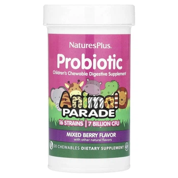 Пробиотик для детей NaturesPlus ягодное ассорти 7 млрд КОЕ 30 жевательных таблеток