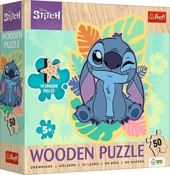 Пазли 50 елементів Wooden LiloStitch Щасливий Стіч Trefl