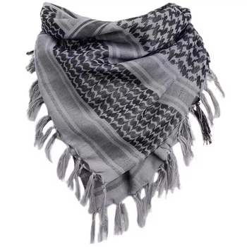 Платок шарф арафатка, шемаг, куфия 110см - Black/Grey