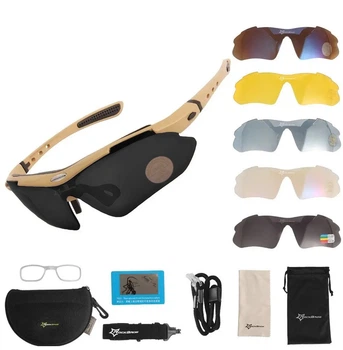 Окуляри RockBros Original Polarized coyote з діоптрійною вставкою та 5 змінними лінзами