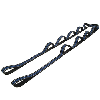 Стрічка стропа з петлями для розтяжки Stretch Strap Jianpeile (12 петель, поліестер, розмір 200х2см, чорний-синій) (JPL-3092)