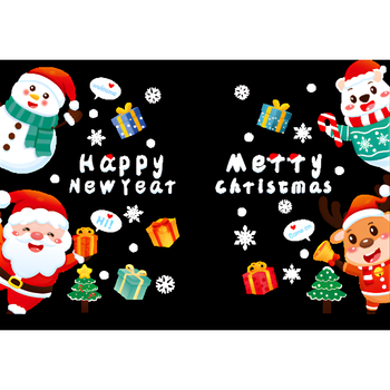 Новогодние Наклейки На ОкнаMerry Christmas И Happy New Year