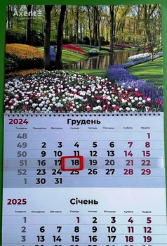 Календар настінний квартальний 2025 р. 8801-25-4-A