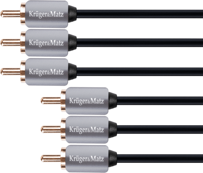 Кабель Kruger&Matz 3 x RCA-jack - 3 x RCA-jack M/M 3 м Black (5901436784746)