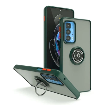 Чохол-накладка TPU Color Matte Ring для Motorola Edge 20 зелёный