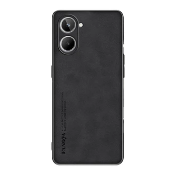 Шкіряний чохол - накладка Fanoya для Realme 10 Pro 5G black