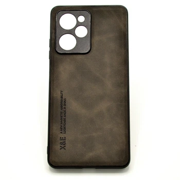 Шкіряний чохол - накладка X & E для Xiaomi Poco X5 Pro 5G з металевою вставкою black