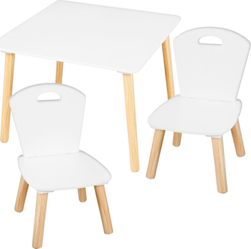 Zestaw drewniany dla dzieci Ricokids Stolik + 2 krzesełka RC-848 (5903890622008)