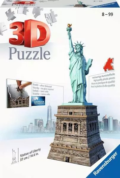 Puzzle 3D Ravensburger Iconics Statua Wolności 108 elementów 12584 (4005556125845)
