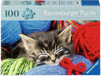 Пазл Ravensburger Кіт з клубком 100 елементів 12001363 (4005555013631)