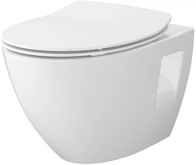 Унитаз подвесной CERSANIT MODUO PLUS CLEAN ON овальный сет B904 с дюропластовым сиденьем SLIM с плавным закрыванием и функцией простого снятия S701-724
