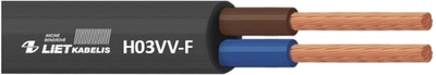Кабель Lietkabelis H03VV-F 2 x 0.75 25 м Чорний (4779016544728)