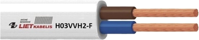 Кабель Lietkabelis H03VVH2-F 2 x 0.75 25 м Білий (4779016544919)
