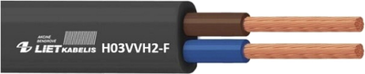 Кабель Lietkabelis H03VVH2-F 2 x 0.75 50 м Чорний (4779016546142)