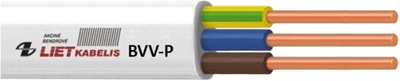 Кабель Lietkabelis BVV-P 3 x 1.0 50 м Білий (4779016540782)