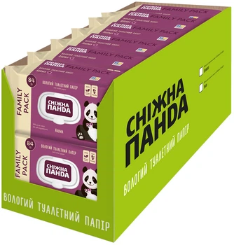 Упаковка вологого туалетного паперу Сніжна панда Aroma 84 шт х 12 упаковок (4820183972729)